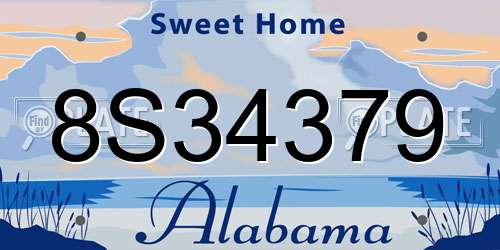 8S34379 Alabama License Plate