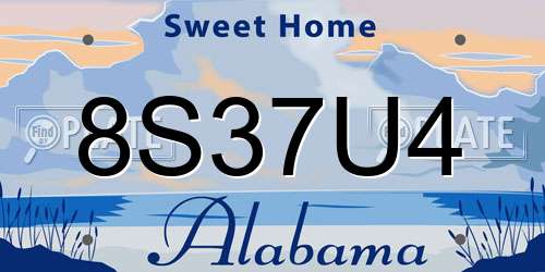 8S37U4 Alabama License Plate