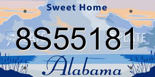 8S55181 Alabama License Plate