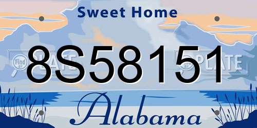 8S58151 Alabama License Plate
