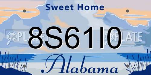 8S61I0 Alabama License Plate