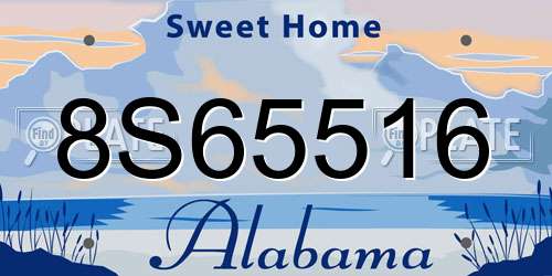 8S65516 Alabama License Plate