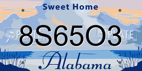 8S65O3 Alabama License Plate