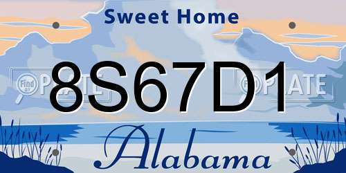 8S67D1 Alabama License Plate