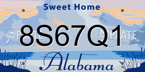 8S67Q1 Alabama License Plate