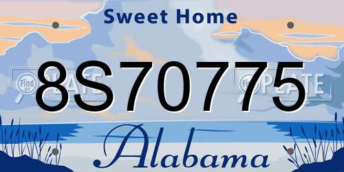 8S70775 Alabama License Plate
