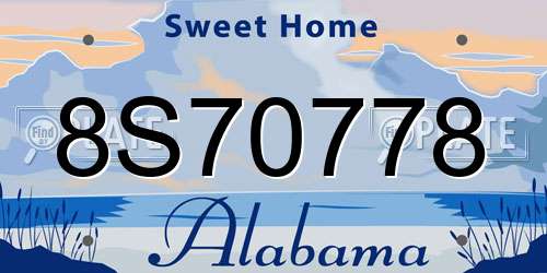 8S70778 Alabama License Plate