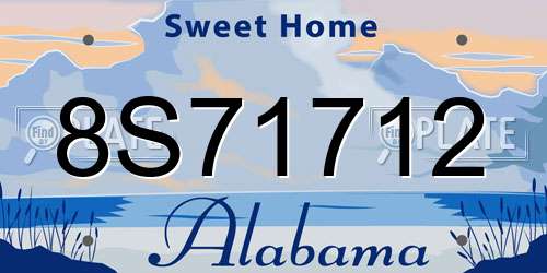 8S71712 Alabama License Plate