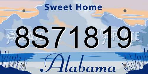 8S71819 Alabama License Plate