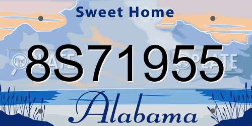 8S71955 Alabama License Plate