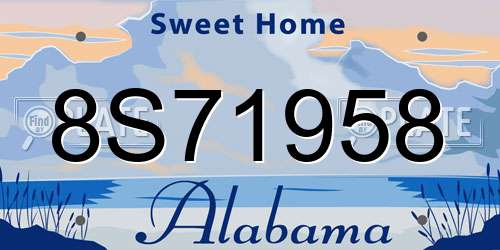 8S71958 Alabama License Plate