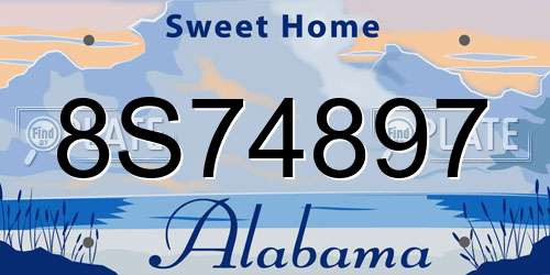 8S74897 Alabama License Plate
