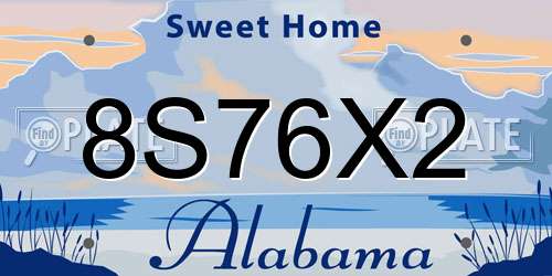 8S76X2 Alabama License Plate