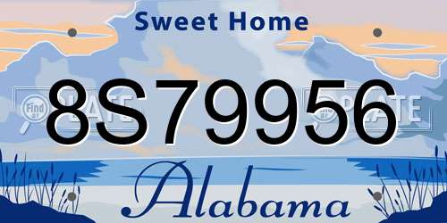 8S79956 Alabama License Plate