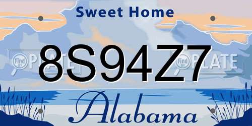 8S94Z7 Alabama License Plate