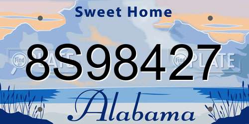 8S98427 Alabama License Plate