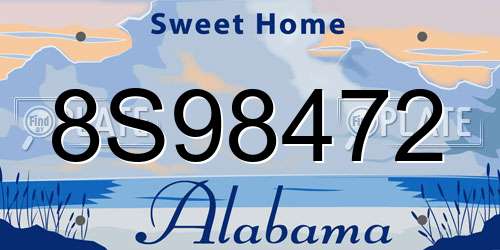 8S98472 Alabama License Plate