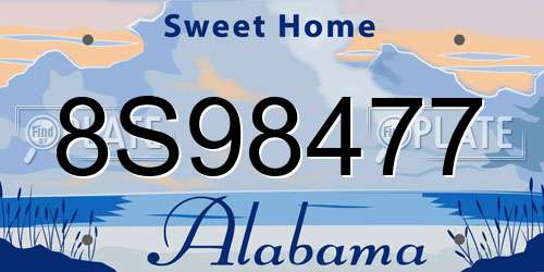 8S98477 Alabama License Plate