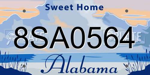 8SA0564 Alabama License Plate
