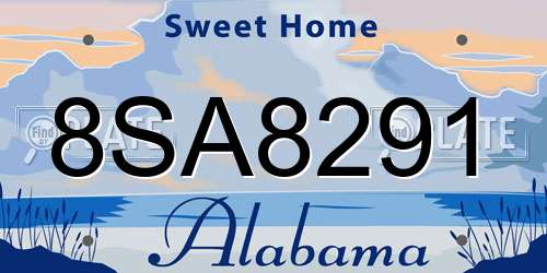 8SA8291 Alabama License Plate