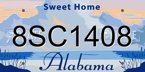 8SC1408 Alabama License Plate