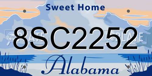 8SC2252 Alabama License Plate