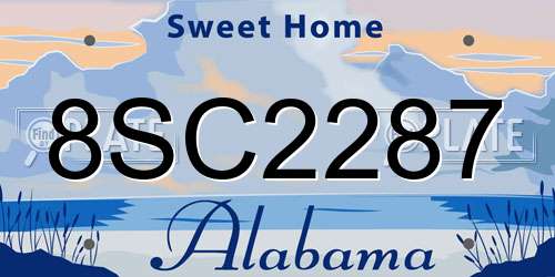 8SC2287 Alabama License Plate