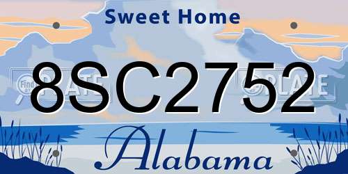 8SC2752 Alabama License Plate