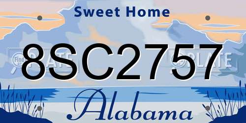 8SC2757 Alabama License Plate