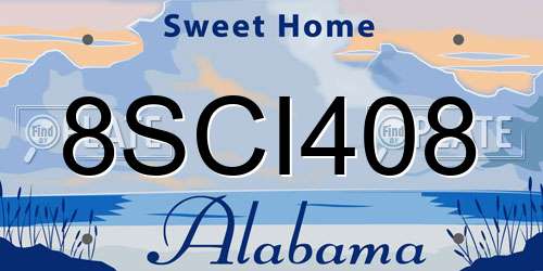 8SCI408 Alabama License Plate