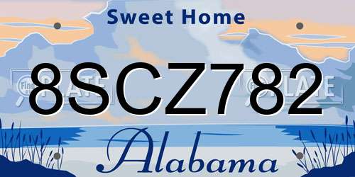 8SCZ782 Alabama License Plate