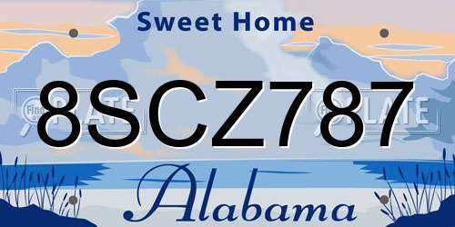 8SCZ787 Alabama License Plate