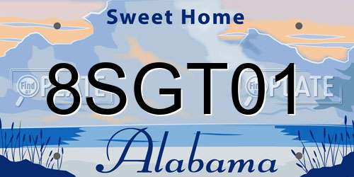 8SGT01 Alabama License Plate