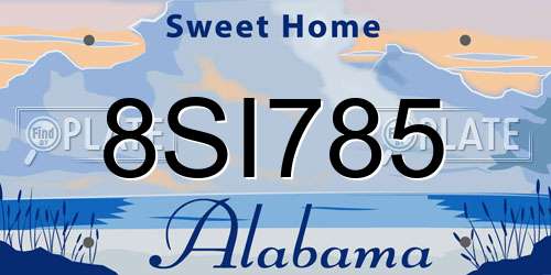 8SI785 Alabama License Plate