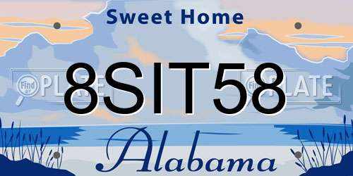 8SIT58 Alabama License Plate
