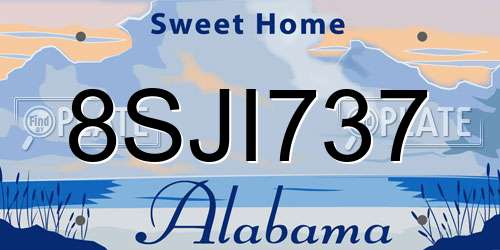 8SJI737 Alabama License Plate
