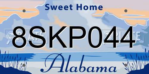 8SKP044 Alabama License Plate