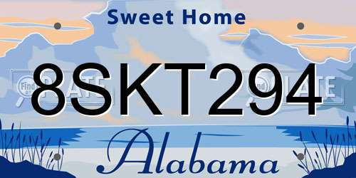 8SKT294 Alabama License Plate