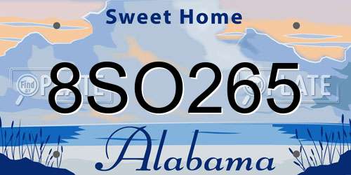 8SO265 Alabama License Plate