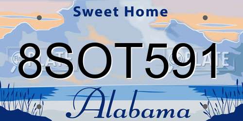 8SOT591 Alabama License Plate