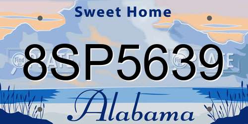 8SP5639 Alabama License Plate