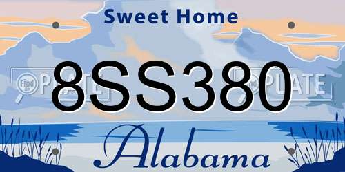 8SS380 Alabama License Plate