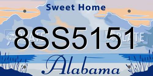 8SS5151 Alabama License Plate