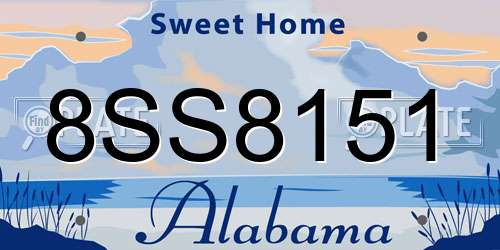 8SS8151 Alabama License Plate