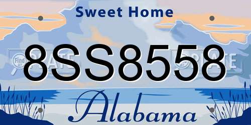 8SS8558 Alabama License Plate