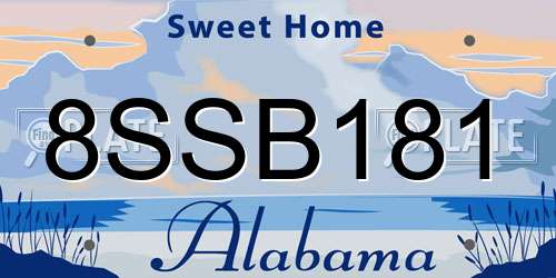 8SSB181 Alabama License Plate