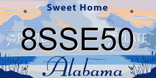 8SSE50 Alabama License Plate