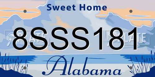 8SSS181 Alabama License Plate