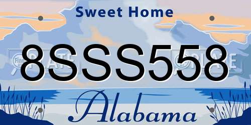 8SSS558 Alabama License Plate