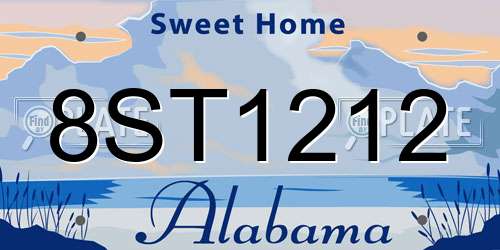 8ST1212 Alabama License Plate